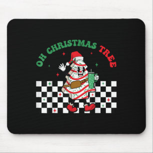 Groovy Checkered Oh Christmas Tree Cakes For Cake  Mouse Mat