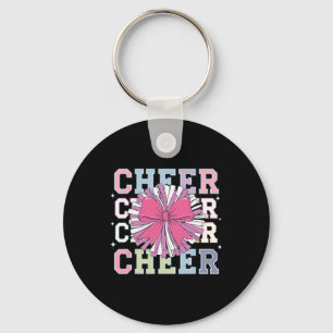 Groovy Cheer Coquette Bow Cheerleading Lover Cheer Key Ring