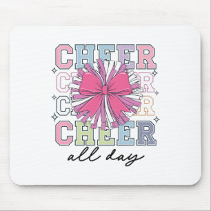 Groovy Cheer Girls Women Coquette Bow Cheerleading Mouse Mat