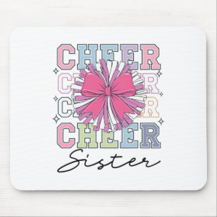Groovy Cheer Sister Coquette Bow Cheerleading Chee Mouse Mat