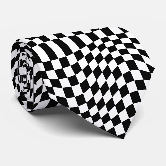 Groovy Chequerboard, Y2K 90s  Tie (Rolled)