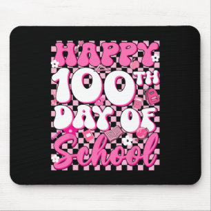 Groovy Chequered Happy 100th Day Of School Girl Ki Mouse Mat