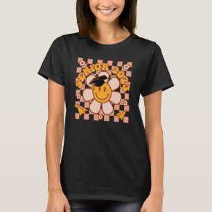 Groovy Chequered Senior 2023 Retro Flower Graduate T-Shirt