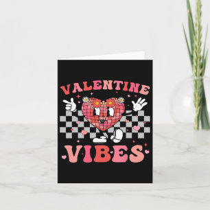 Groovy Chequered Valentine Vibes Valentines Day Gi Card