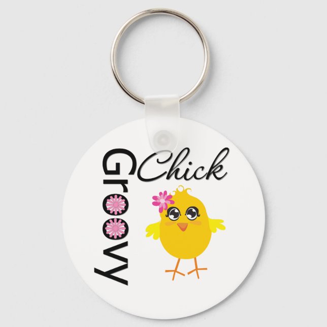 Groovy Chick Key Ring (Front)