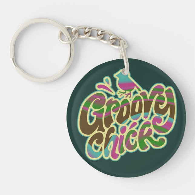 Groovy Chick Key Ring (Front)