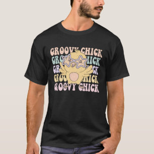 Groovy Chick Retro Groovy Easter Day Chicken Hunt T-Shirt