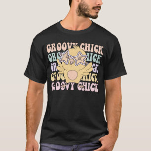 Groovy Chick Retro Groovy Easter Day Chicken Hunt T-Shirt