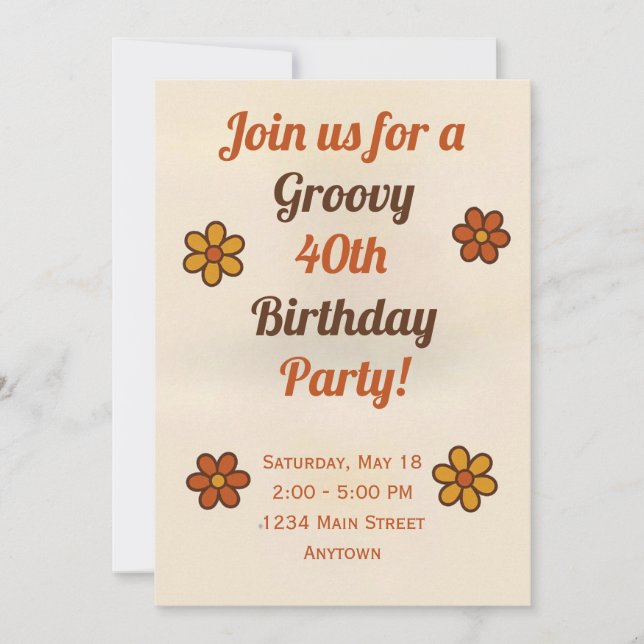 Groovy Childens Birthday Invitation (Front)