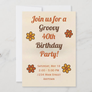 Groovy Childens Birthday Invitation