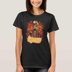 Groovy Chill Halloween Skeleton Skull T-Shirt
