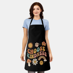 Groovy Choose Kindness Retro 70s Vintage Positive Apron