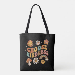 Groovy Choose Kindness Retro 70s Vintage Positive Tote Bag