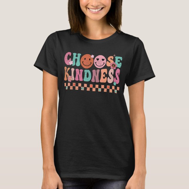 Groovy Choose Kindness Unity Day Smiling Be Kind H T-Shirt (Front)