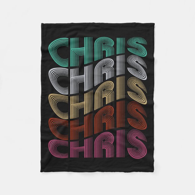 Groovy Chris D Name I Love Chris 70,80's Meme  Fleece Blanket (Front)