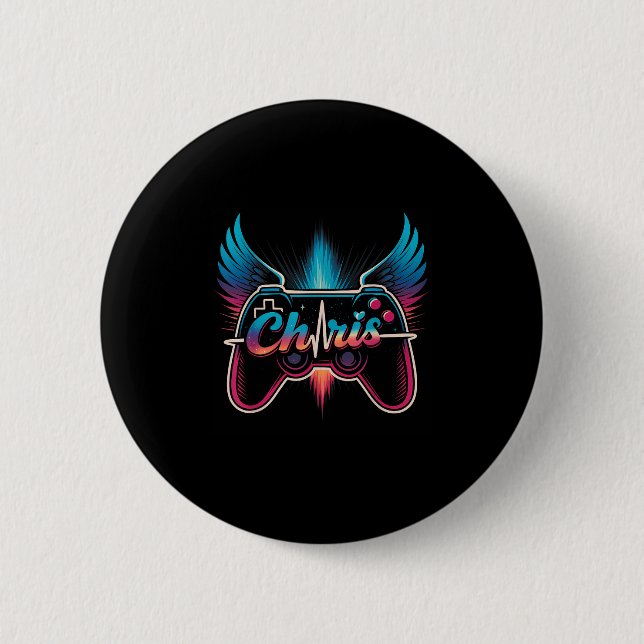 Groovy Chris First Name D Chris Control Game Meme  6 Cm Round Badge (Front)