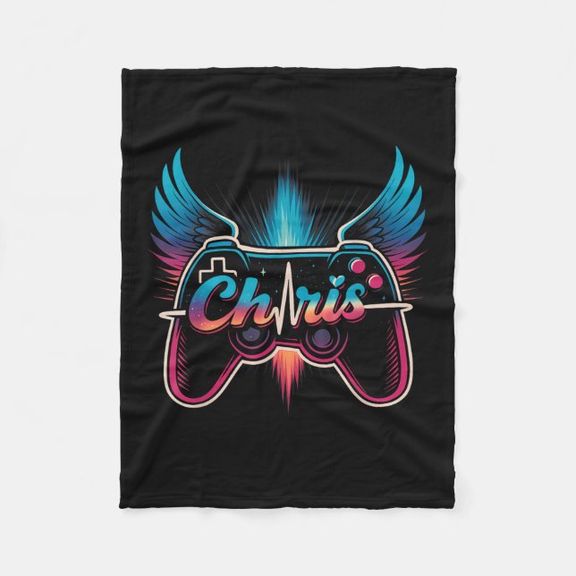 Groovy Chris First Name D Chris Control Game Meme  Fleece Blanket (Front)