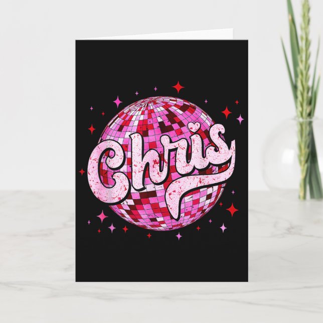 Groovy Chris First Name D I Love Chris Tees Meme  Card (Front)