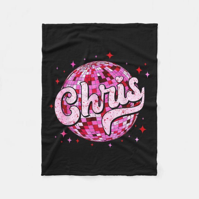 Groovy Chris First Name D I Love Chris Tees Meme  Fleece Blanket (Front)