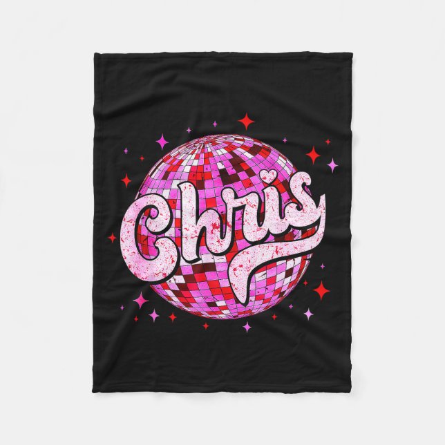Groovy Chris First Name D I Love Chris Tees Meme  Fleece Blanket (Front)