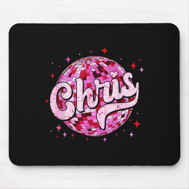 Groovy Chris First Name D I Love Chris Tees Meme  Mouse Mat (Front)