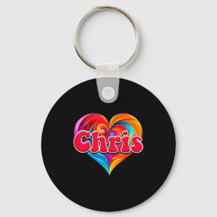 Groovy chris name i love chris 80's90's funny key ring