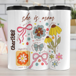 Groovy Christian She Is Mom Design Thermal Tumbler