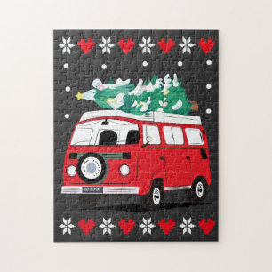 groovy christmas car jigsaw puzzle