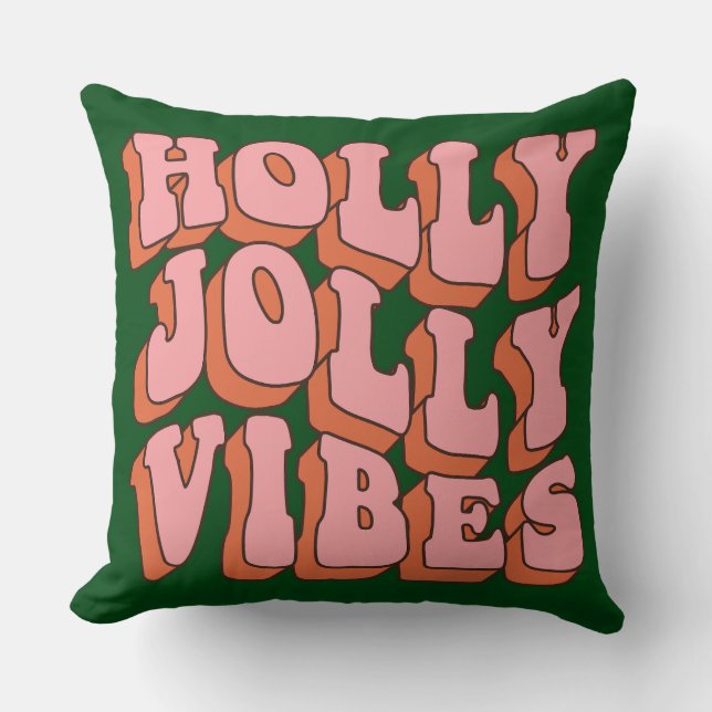 Groovy Christmas Day Throw Pillow (Front)