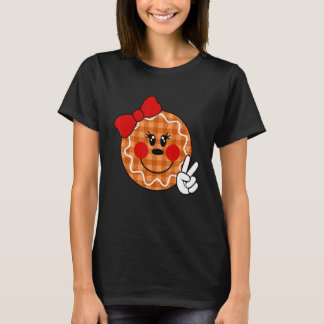 Groovy Christmas Gingerbread Face Team Santa Elf S T-Shirt
