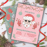 Groovy Christmas Hippie Santa Party Invitation<br><div class="desc">Get Groovy this Christmas with this cute Hippie Peace Signing Santa with sunglasses invitations. All wording can be changed! Funky colours of green, reds, tans and pinks. to make more changes go to Personalise this template. On the bottom you’ll see “Want to customise this design even further? Click on the...</div>