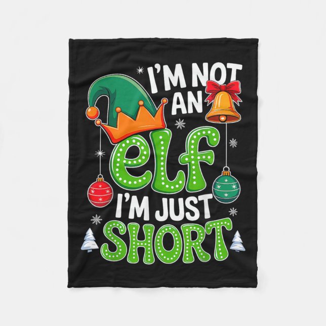 Groovy Christmas Im Not An Elf Just Short Xmas Squ Fleece Blanket (Front)