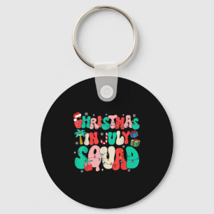 Groovy Christmas In July Squad Hawaii Beach Summer Key Ring