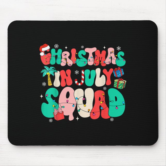Groovy Christmas In July Squad Hawaii Beach Summer Mouse Mat (Front)