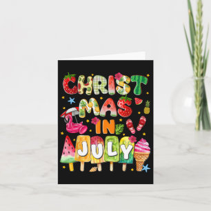 Groovy Christmas In July Summer Hawaii Womens Mens Card