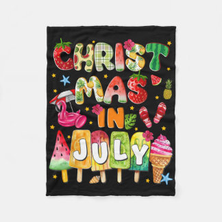 Groovy Christmas In July Summer Hawaii Womens Mens Fleece Blanket