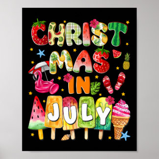 Groovy Christmas In July Summer Hawaii Womens Mens Poster
