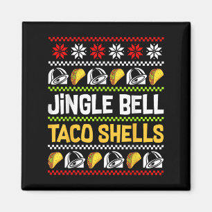 Groovy Christmas Jingle Bells Taco Shells Ugly Xma Magnet