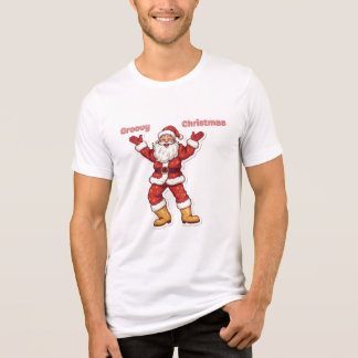 Groovy Christmas Men’s Basic T‑Shirt Retro Holiday Tri-Blend Shirt
