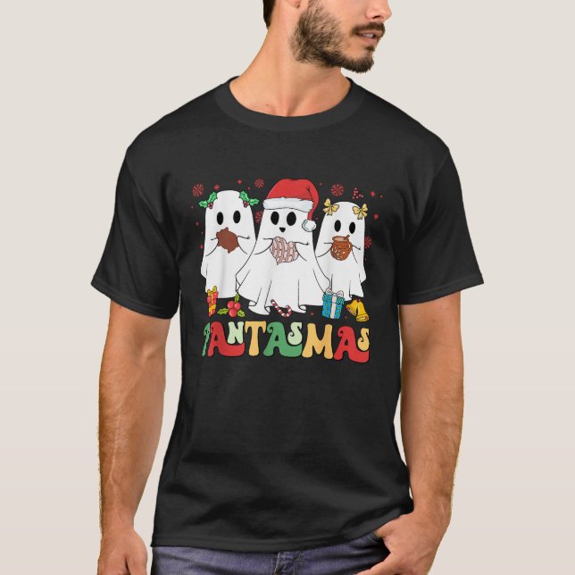 Groovy Christmas Pantasmas Ghost Conchas Mexican G T-Shirt (Front)