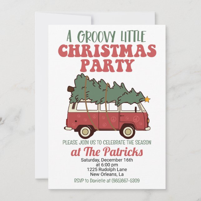 Groovy Christmas Party  Invitation (Front)