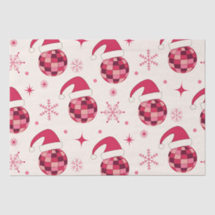 Groovy Christmas Santa Disco Balls Pattern Tissue Paper