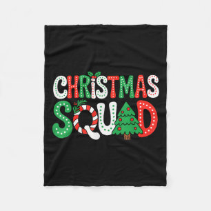 Groovy Christmas Squad Xmas Tree Family Matching P Fleece Blanket