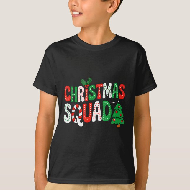 Groovy Christmas Squad Xmas Tree Family Matching P T-Shirt (Front)