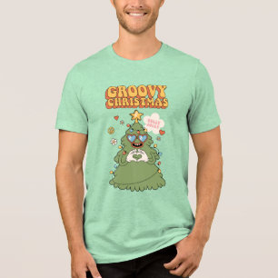 Groovy Christmas Tree - Holly Jolly Vibes Tri-Blend Shirt