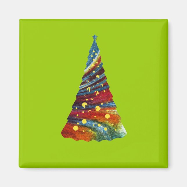 Groovy Christmas Tree Magnet (Front)