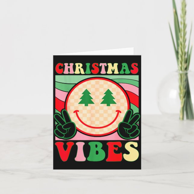 Groovy Christmas Vibes Happy Christmas Day For Men Card (Front)