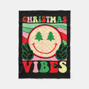 Groovy Christmas Vibes Happy Christmas Day For Men Fleece Blanket