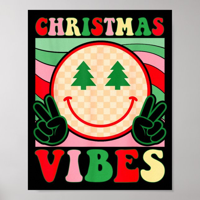 Groovy Christmas Vibes Happy Christmas Day For Men Poster (Front)