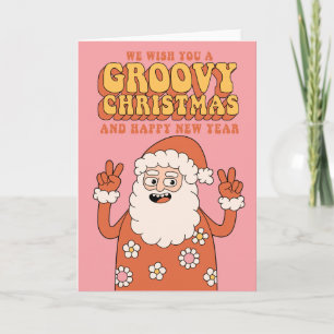 Groovy Christmas Wishes Peace Love & Holiday Cheer Card